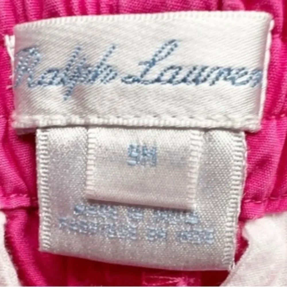 Ralph Lauren Polo Baby Boy Kids Cotton Dark Pink Chino Shorts. 9 Months.